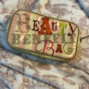 Benefit Striped Multicolor Cosmetic Bag